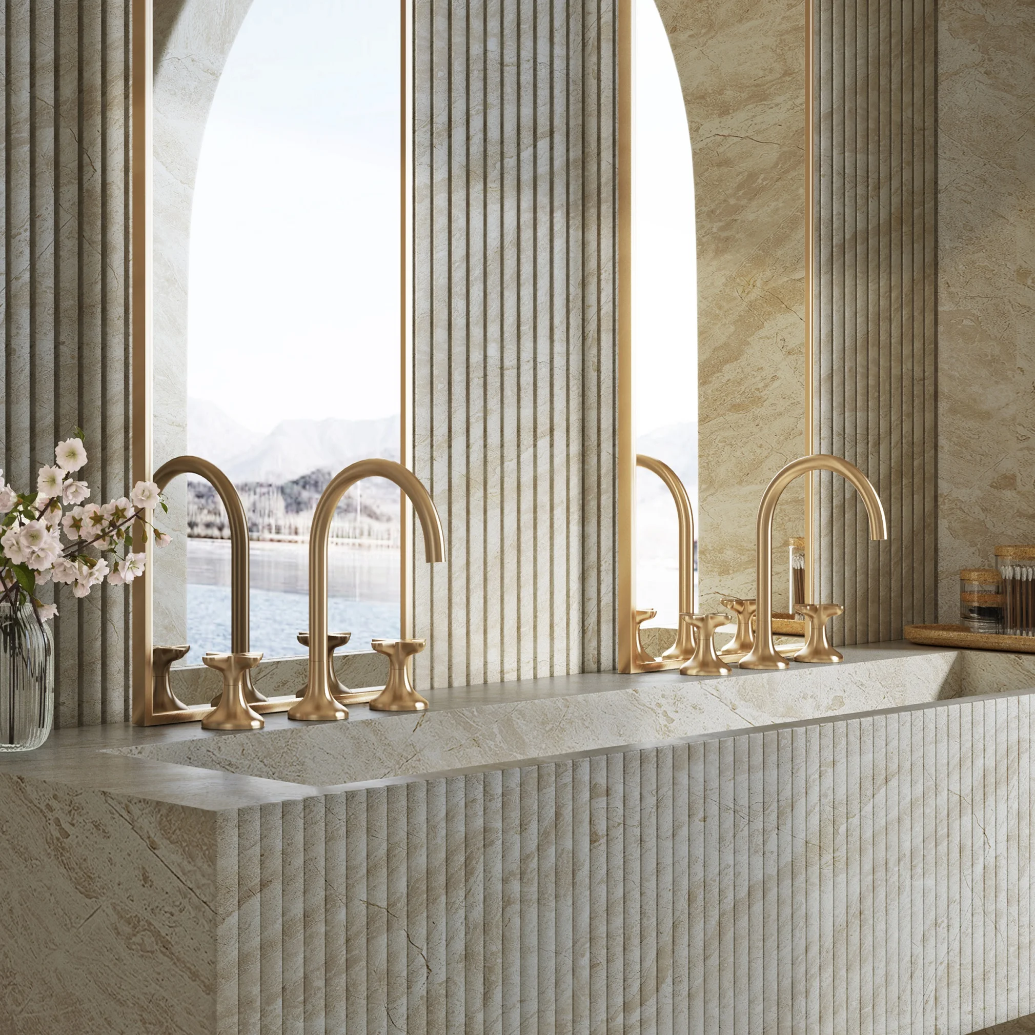 

Фабричный смеситель с 3 отверстиями, смеситель для раковины, золотой латунный смеситель для ванной комнаты, смеситель для раковины на палубе, ванная комната