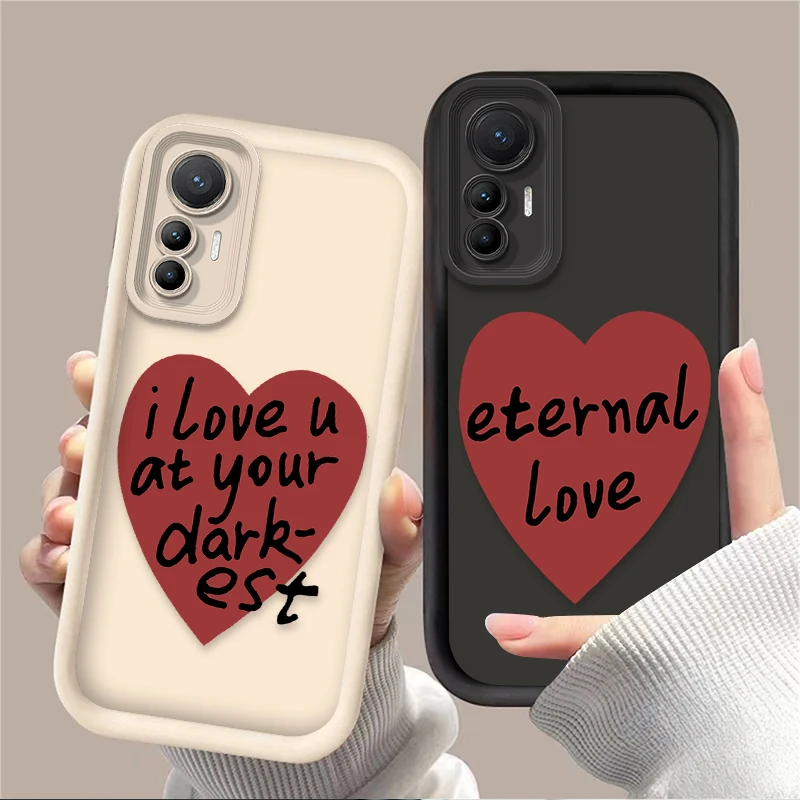 Hand Drawn Big Heart Case for Xiaomi 14T 12T 13T 11T 13 12 11 Lite 5G NE POCO X6 X5 F6 F5 F3 X4 GT X3 NFC M5S C65 M6 Pro Cover