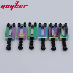 6 PCS Rainbow Color Brass Bridge Saddles 10.4MM For Electric Guitar Stratocaster Tremolo Bridges