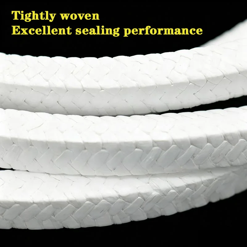 1Meter 4-25mm With Oil / Oil-free PTFE Braided Compression Packing Acrylic Fiber Packing Ptfe Filled Gland Rope Gland Packing