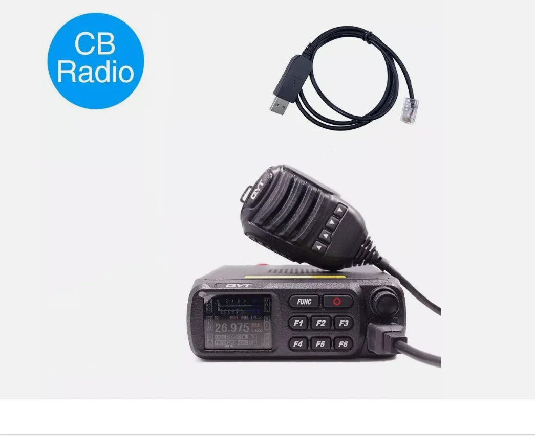 QYT CB-27 CB Radio 26.965-27.405MHz AM/FM 12/24V 4 vatios Pantalla LCD Cortoware