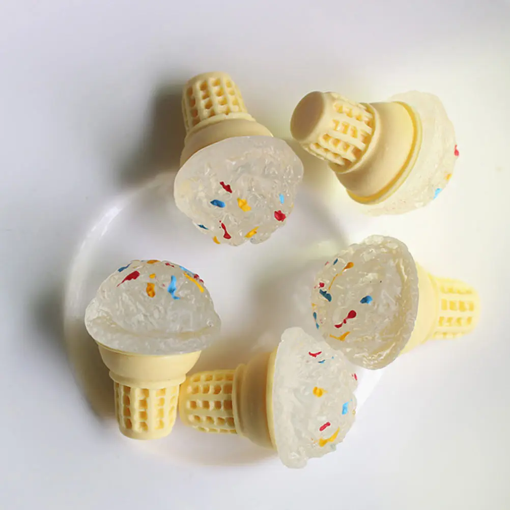 

30 Pcs Simulated Ice Cream Cone Miniatures Pretend Play Toy Plastic Ice-cream Child