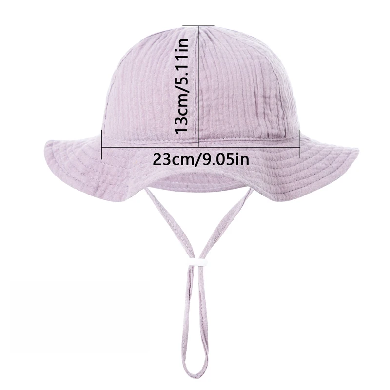 Cotton Baby Bucket Hat Muslin Children Outdoor Sunscreen Caps Boys Girls Print Panama Hat Beach Travel Fishing Hat 3-12 Months