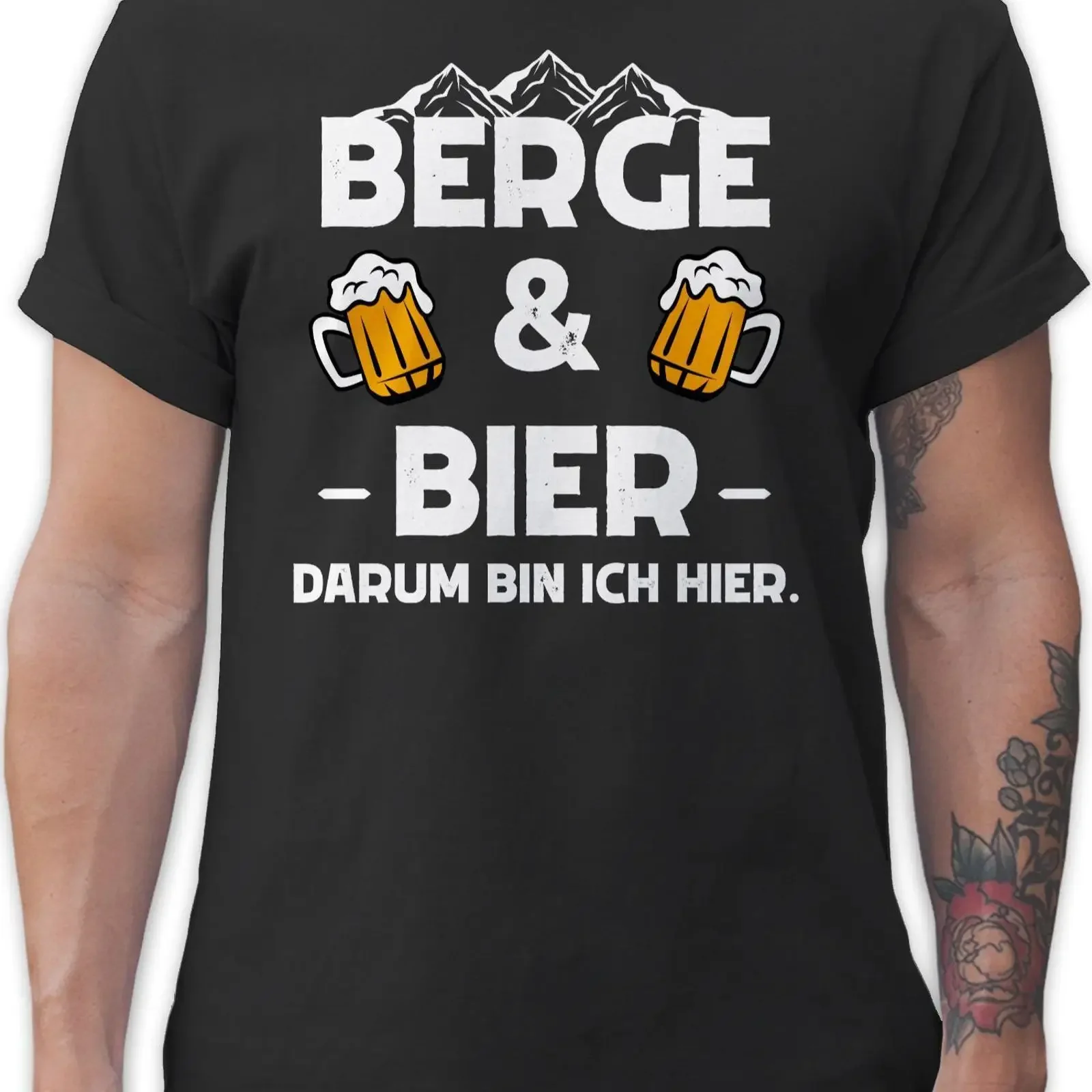 T Shirtracer Shirt Mountains and Beer Apres Ski Party vintage Washed Stylish fashion Versatile Stretched designer clothes