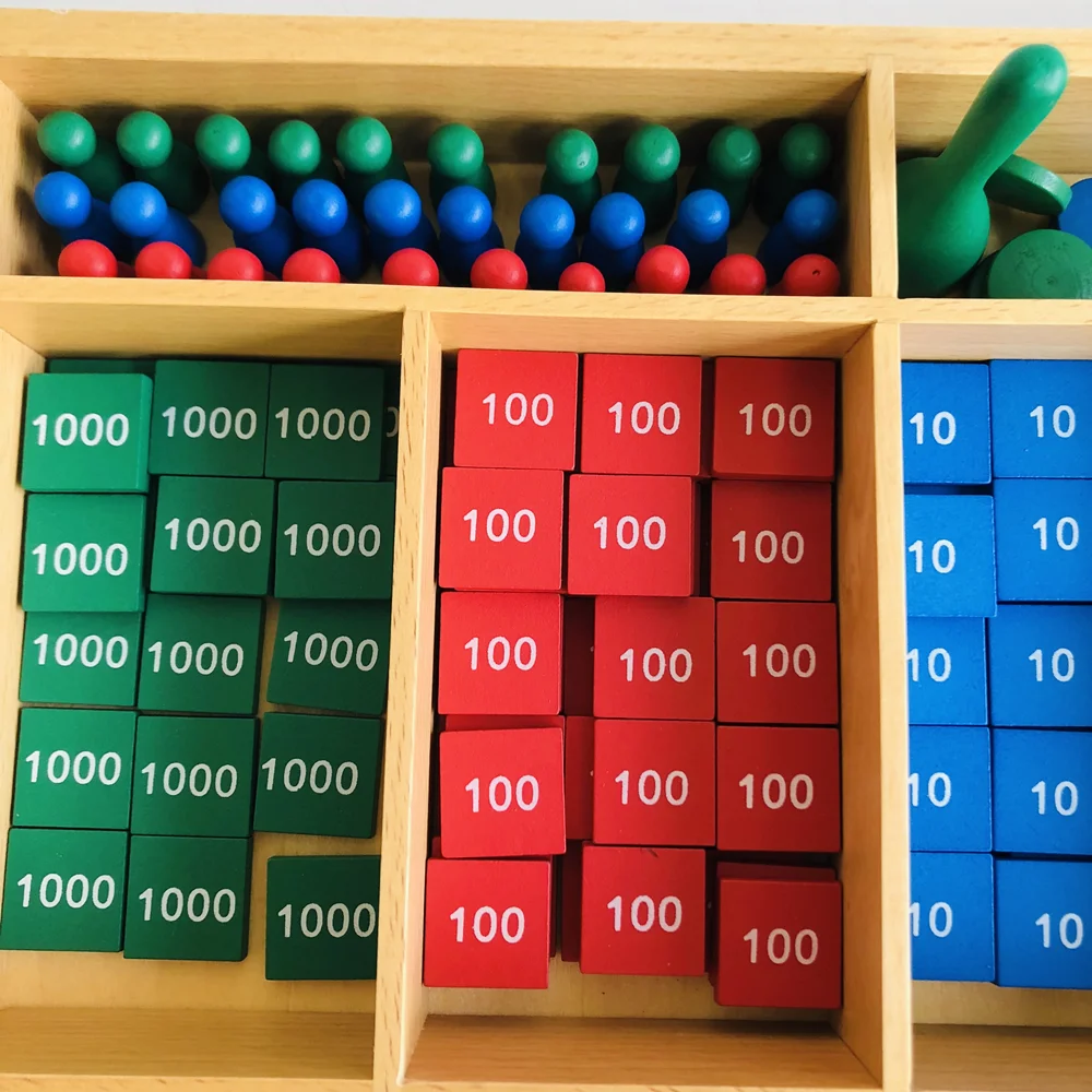 Juego de sellos para actividades matemáticas Montessori, suma, resta, división de multiplicación, sistema decimal, juguetes de aprendizaje, material didáctico