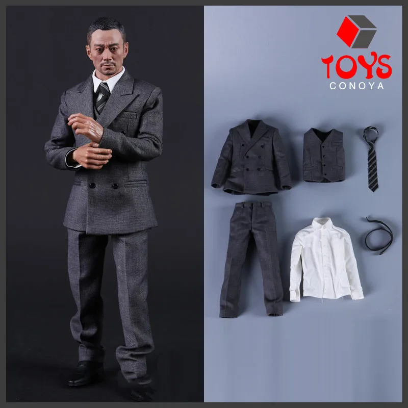 

MOMTOYS GS001 1/6 Male Grey Suit Gentleman Business Clothing Set fit 12-inch Soldier Action Figure Body Dolls In Stock