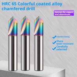 HRC65  Aluminum Coating Tungsten Steel Chamfering Cutter Spot Drill Carbide CNC Hole Making Tool 60 90 120 Degree 123456789~20mm
