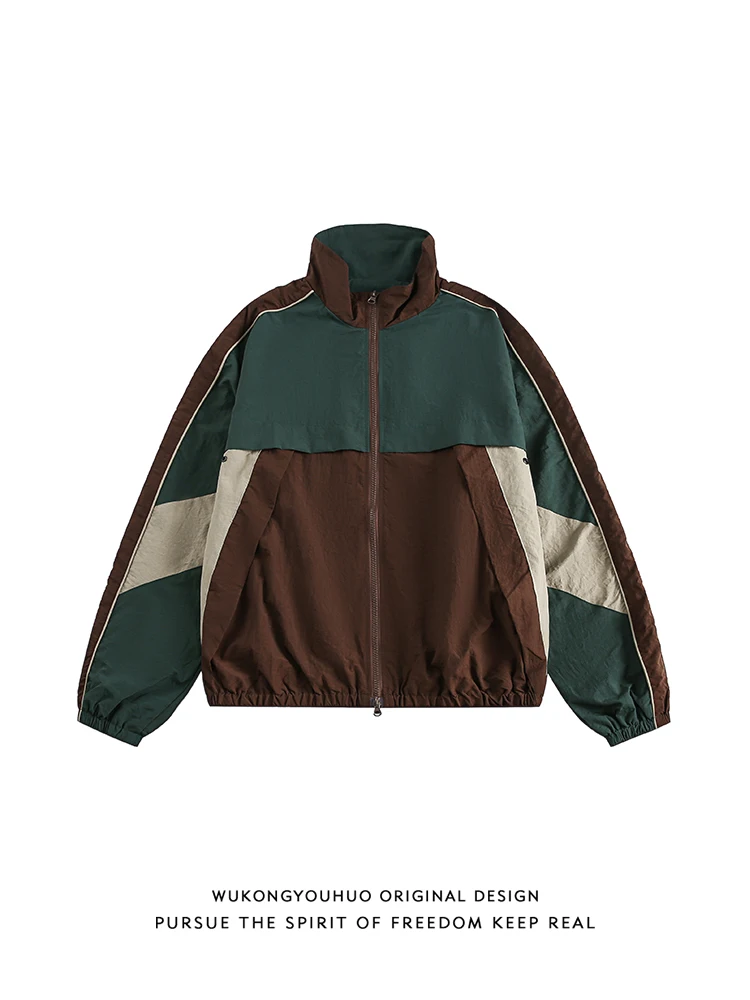 

Бренд Tide Mountain Outdoor контрастного цвета сращивание трехстойкая куртка с воротником-стойкой мужская универсальная повседневная куртка в стиле ретро