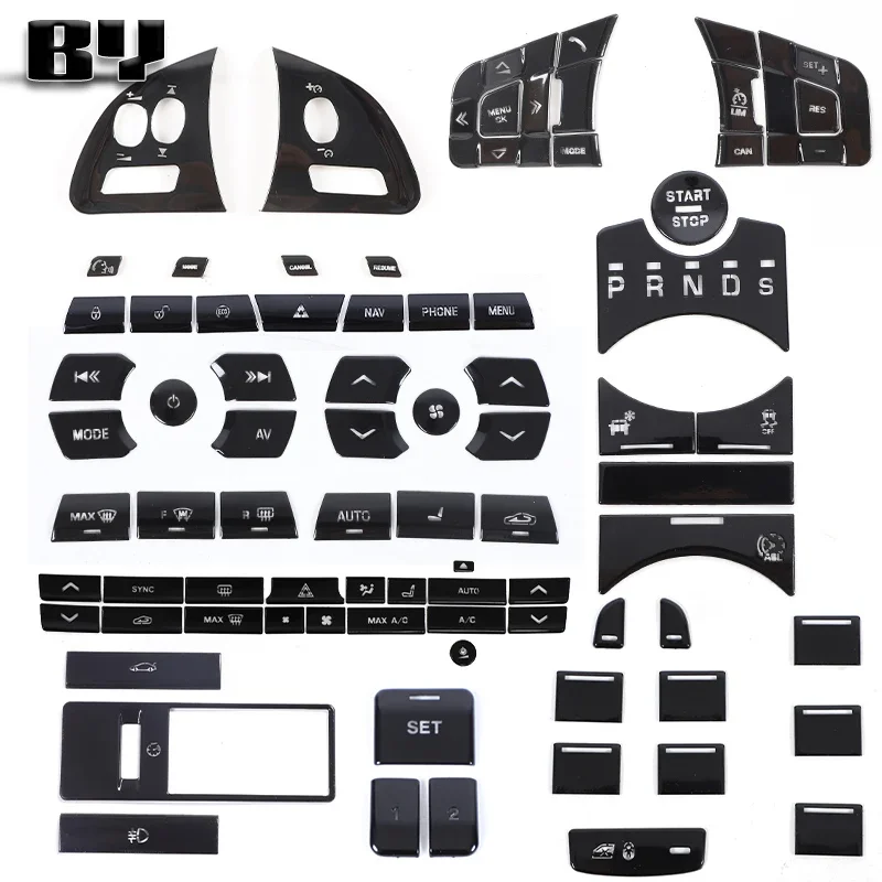 

Black Button Sticker For Jaguar XF XJ 2010-2019 Car Interior Refinishing Trim Cover for Dashboard Center Console