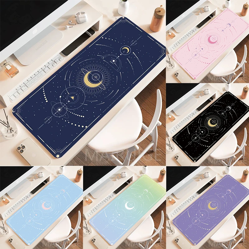 Large Kawaii Purple Gaming Mouse Pad Moon Phase Magic Celestia Mouse Mats Desk Mat Nonslip Laptop Desk Accessories