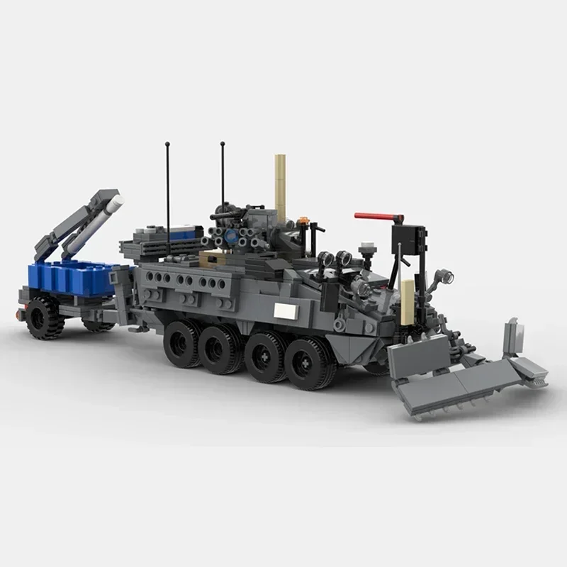 Moc-décennie s de Construction de Véhicule de Soutien de l'Armée Américaine, Modèle de Voiture d'Ingénierie M1257A1, Assemblage de Jouet à Faire Soi-Même, Cadeau de Noël