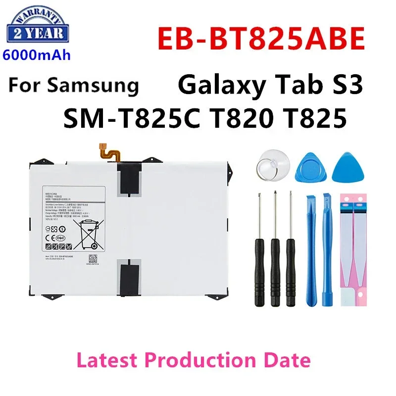 

Brand New EB-BT825ABE 6000mAh Tablet Replacement Battery For Samsung Galaxy Tab S3 9.7 inch SM-T825C T820 T825 +Tools