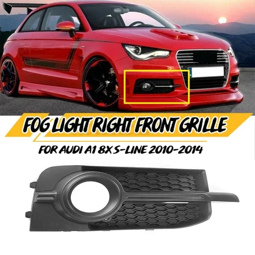 Pair Honeycomb Hex Fog Lamp Racing Grill Cover For Audi A1 8X S Line 2010-2014 Front Bumper Replacement