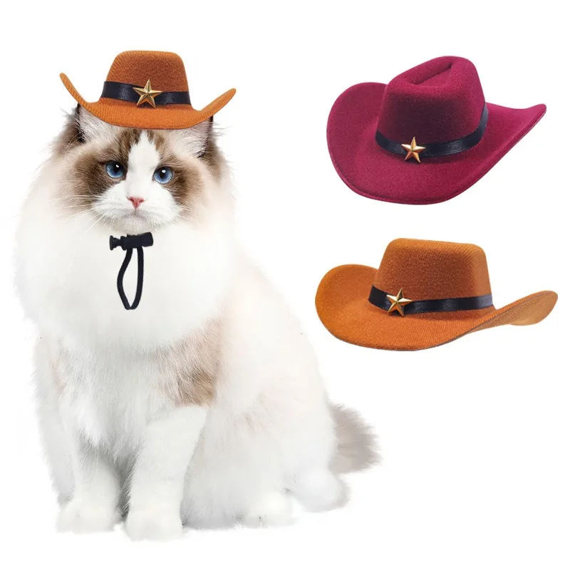 Cute Denim Pet Bucket Hat Adjustable Curved Brim Summer Sunscreen Cap for Small Medium Dogs Cats Puppy Retro Vintage Bandana Set