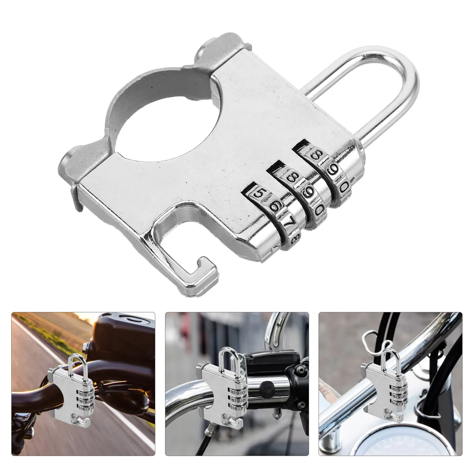 

Universal Motorcycle Lock Antitheft Design Secure Fixation Combination Lock for Outdoor Use Saddlebag Locks Screw