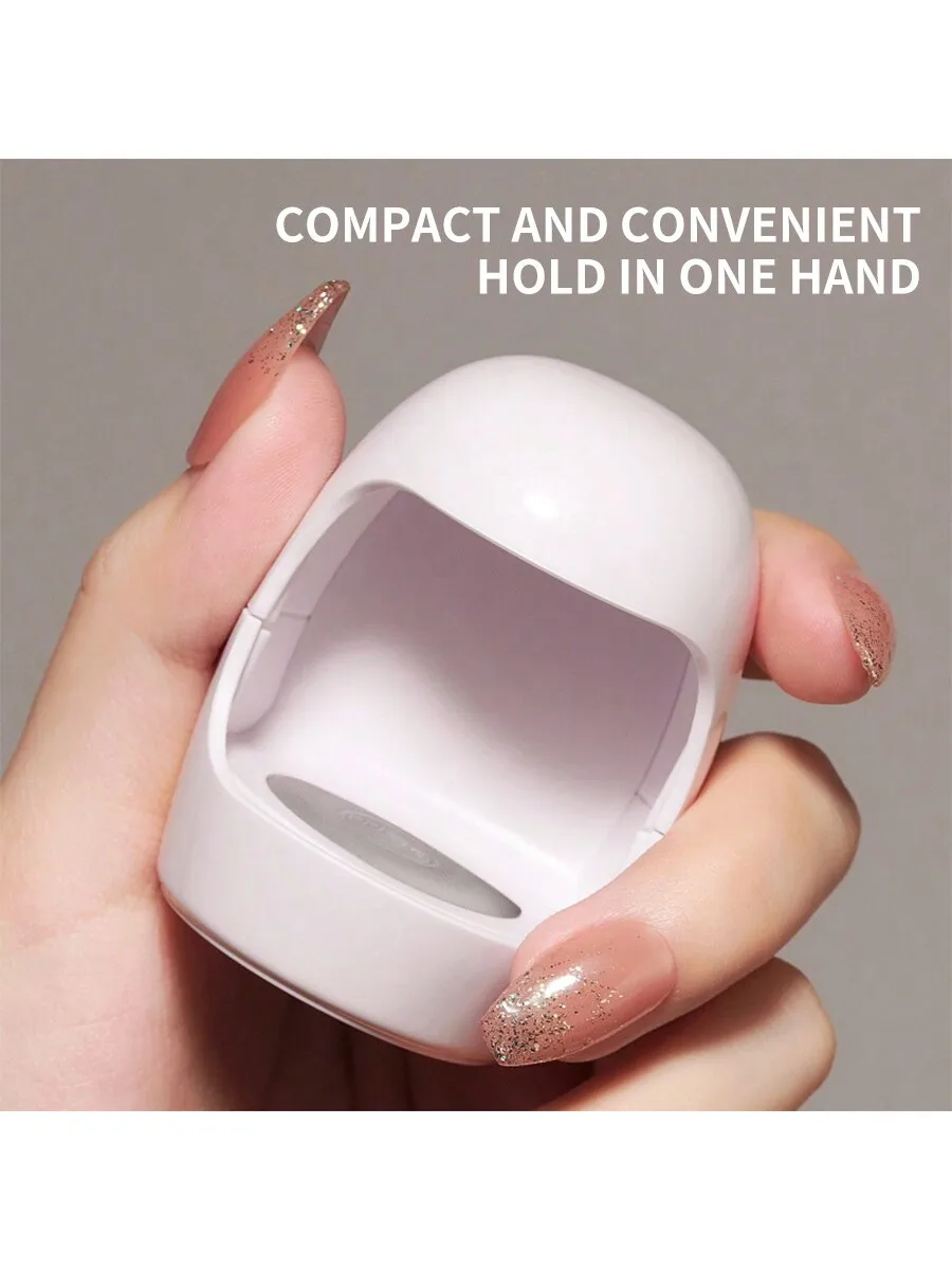 مصباح أظافر أبيض صغير على شكل Q، مجفف أظافر بالأشعة فوق البنفسجية/LED، مجفف أظافر جل سريع الجفاف، لفن الأظافر المنزلي بنفسك