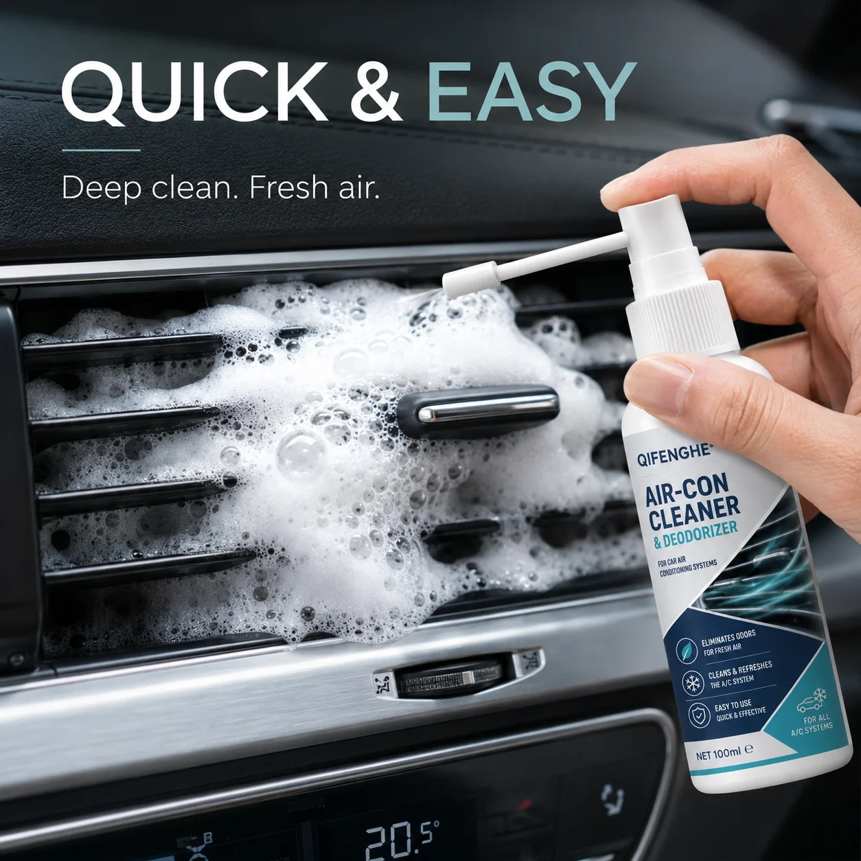 Car Air Conditioner Cleaning Spray, Remove Odor Dust Mold, Summer Air Conditioner Vent Foam Cleaning Deodorant Car