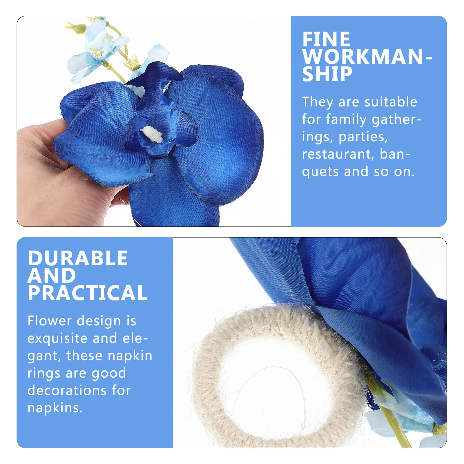 

4pcs Napkin Rings Floral Buckles Decorative Elegant Design Premium Material Wear Resistant Practical Table Decor Dining Napkins