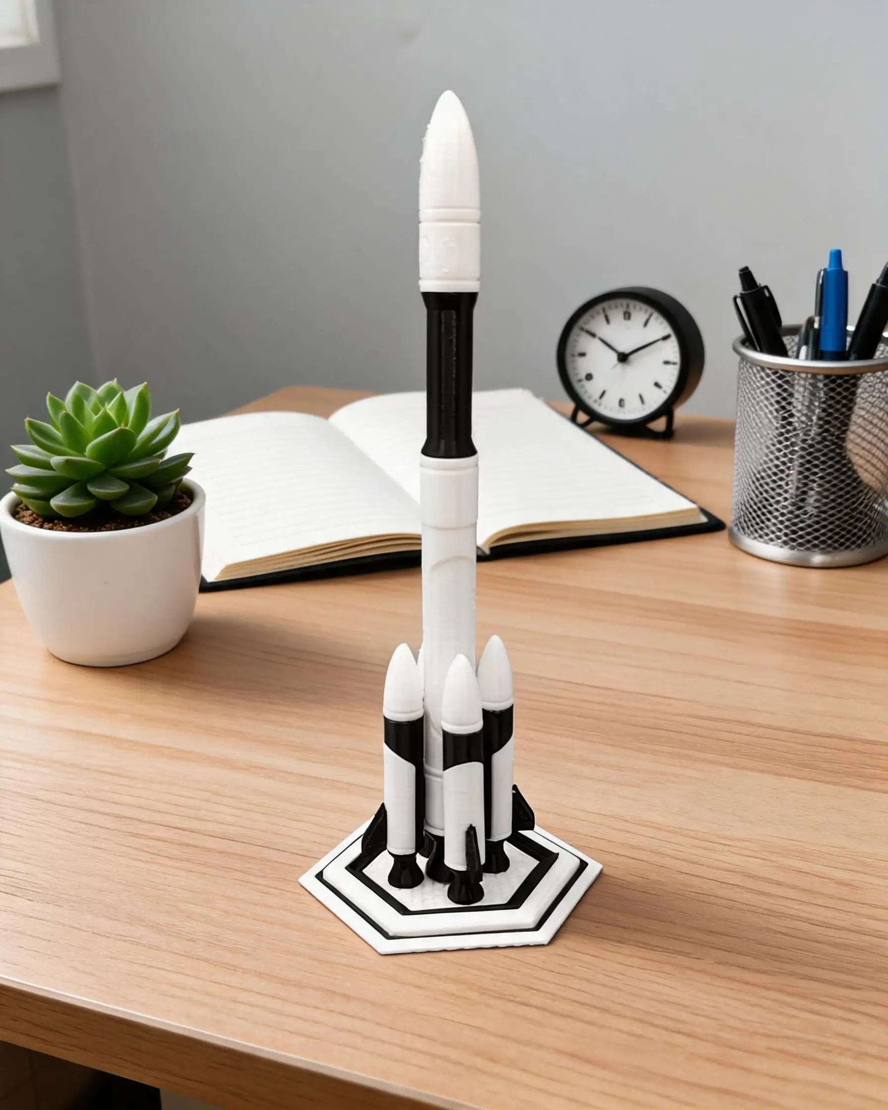 Aerospace Themed Desktop Decor Ornament, Rocket Shape Split Parts Assembled Craft, Assemble With A Small Amount Of Glue For Tabl