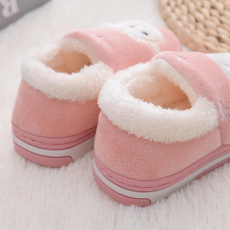 Toddler Girl Slippers Winter Shoes Little Kid Casual Home Wear Baby Warm Anti-slip Loafers Cartoon Sheep Children House Footwear