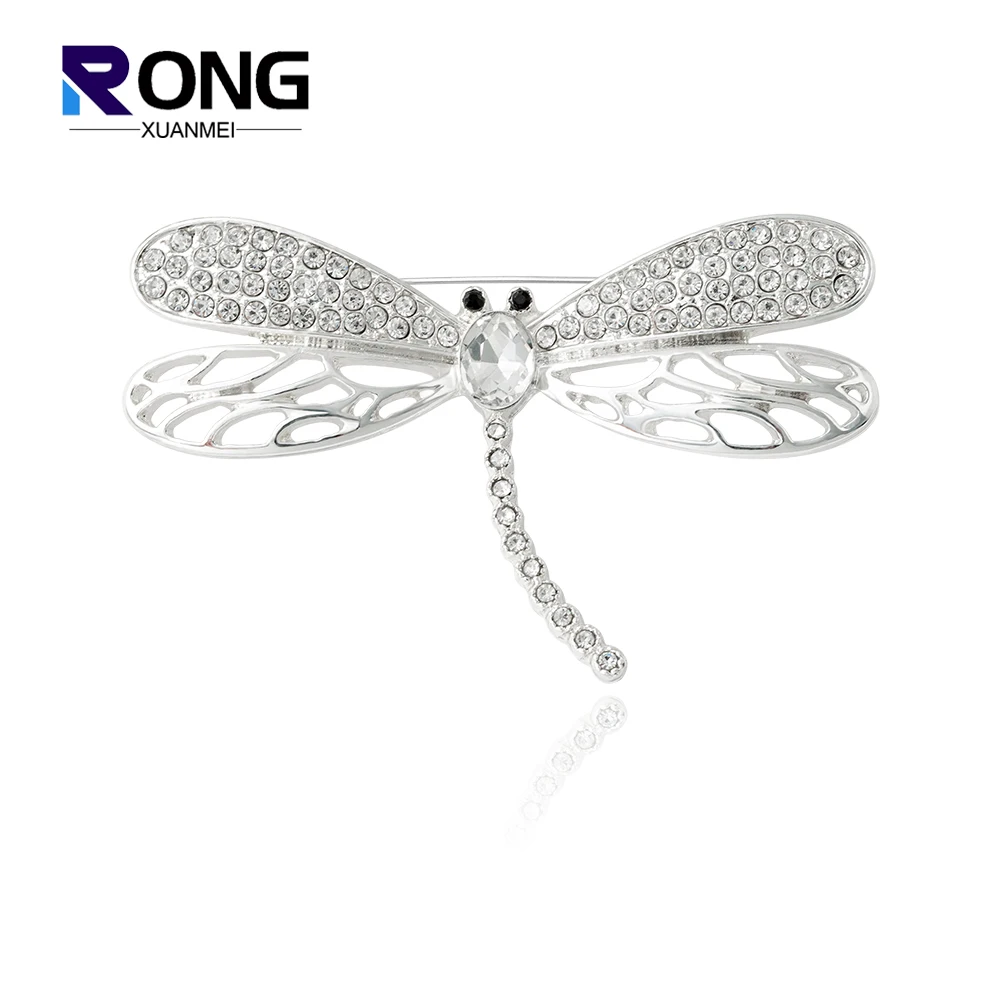 New Fashion Hollow Out Dragonfly Brooches For Women Party Jewelry Formal Clothes Accessories Insect Lapel Pin Corsage