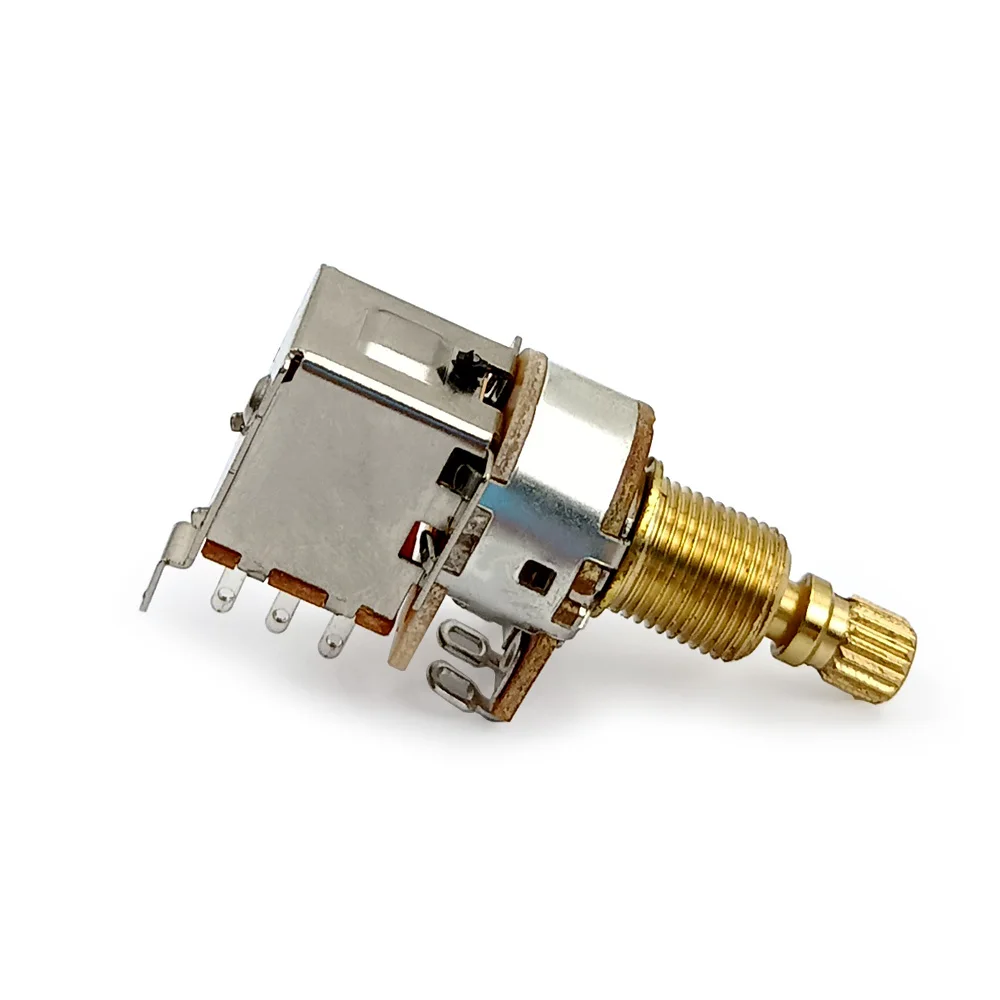 1pcs Guitar Push/Push Potentiometer A250K/B250K/A500K/B500K Brass Short Long Split Shaft New Version No Pull Anymore