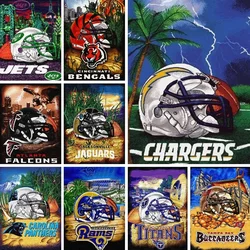 American Football Poster Diamond Painting Full Drill Sports Painting Wall Art Gifts To Men Fans Christmas Birthday Party Decor