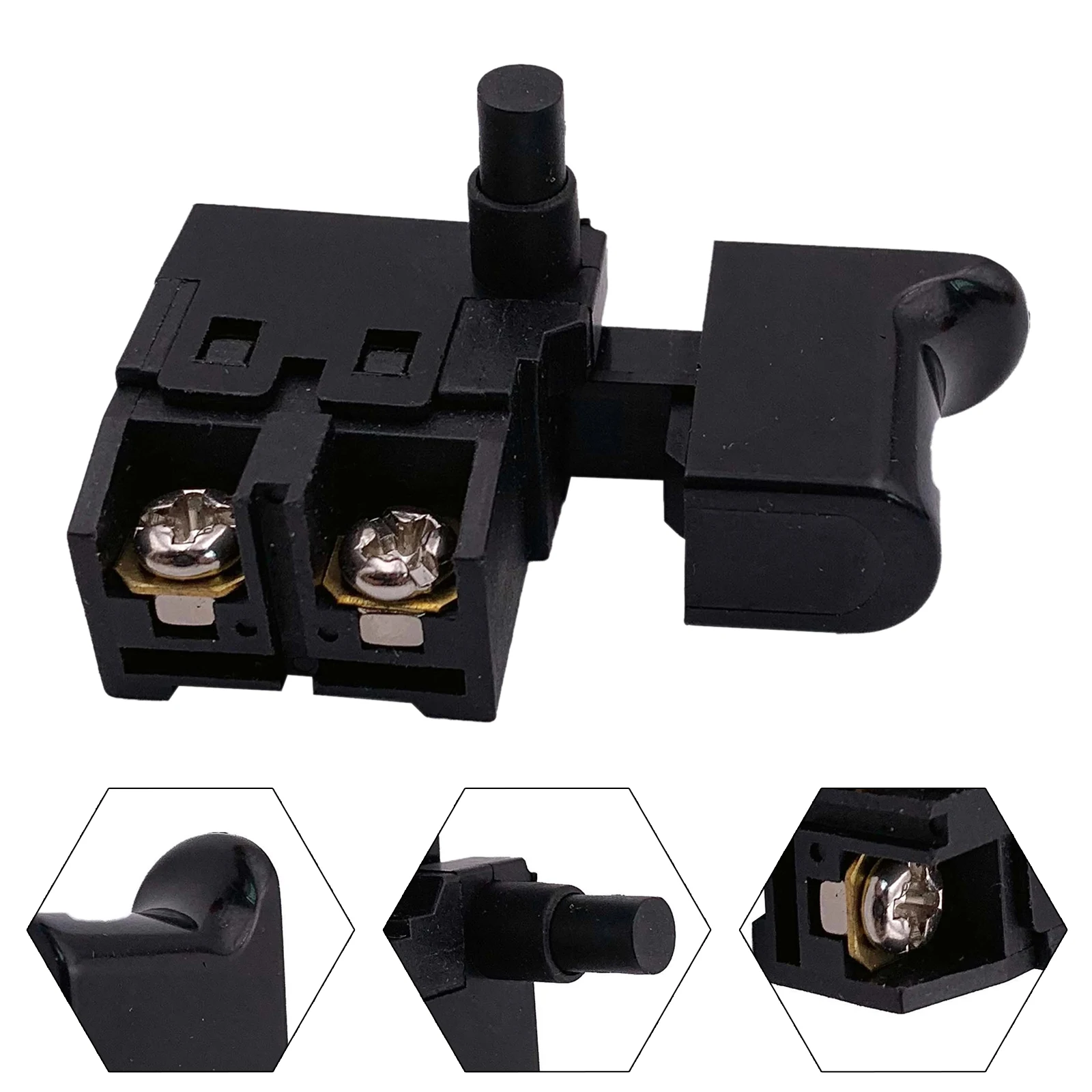 Switch Drill Switch Type 4100 Black Lock On NO Contact Plastic Self Rest Speed Regulating Trigger Switch Black