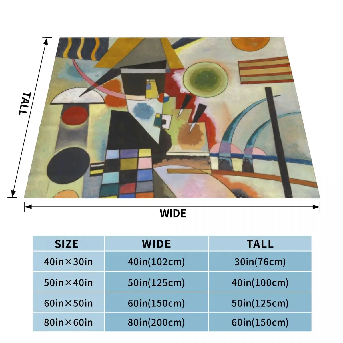 Wassily Kandinsky 4 Swinging Throw Blanket Decorative Sofa Blankets Designer Blankets