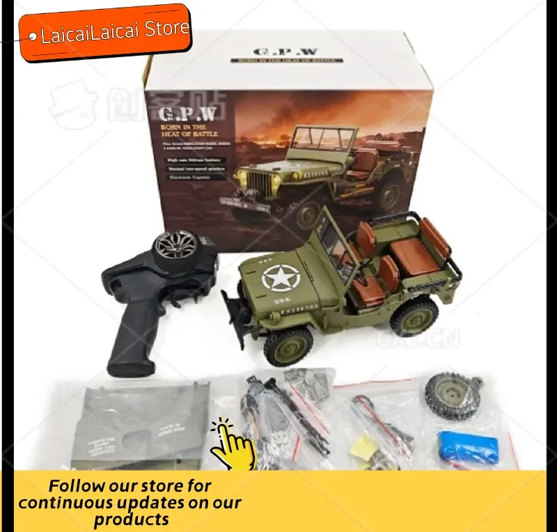 

Kubike Hengguan 1/14 Scale Willis Jeep Rc Vehicle Retro Four-Wheel Drive Climbing Electric Remote Control Toy For Boys Off-Road