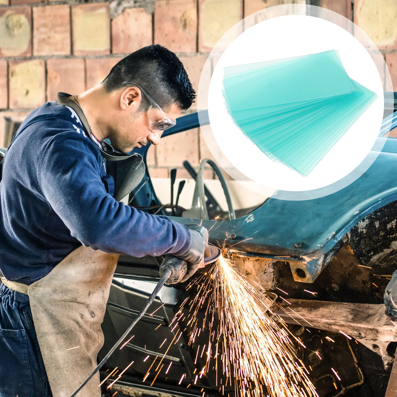 100pcs Electric Welding Mask Auto Darkening Lens Replacement Clear Cover For Solar Powered Hood Sturdy Pc Material Wide