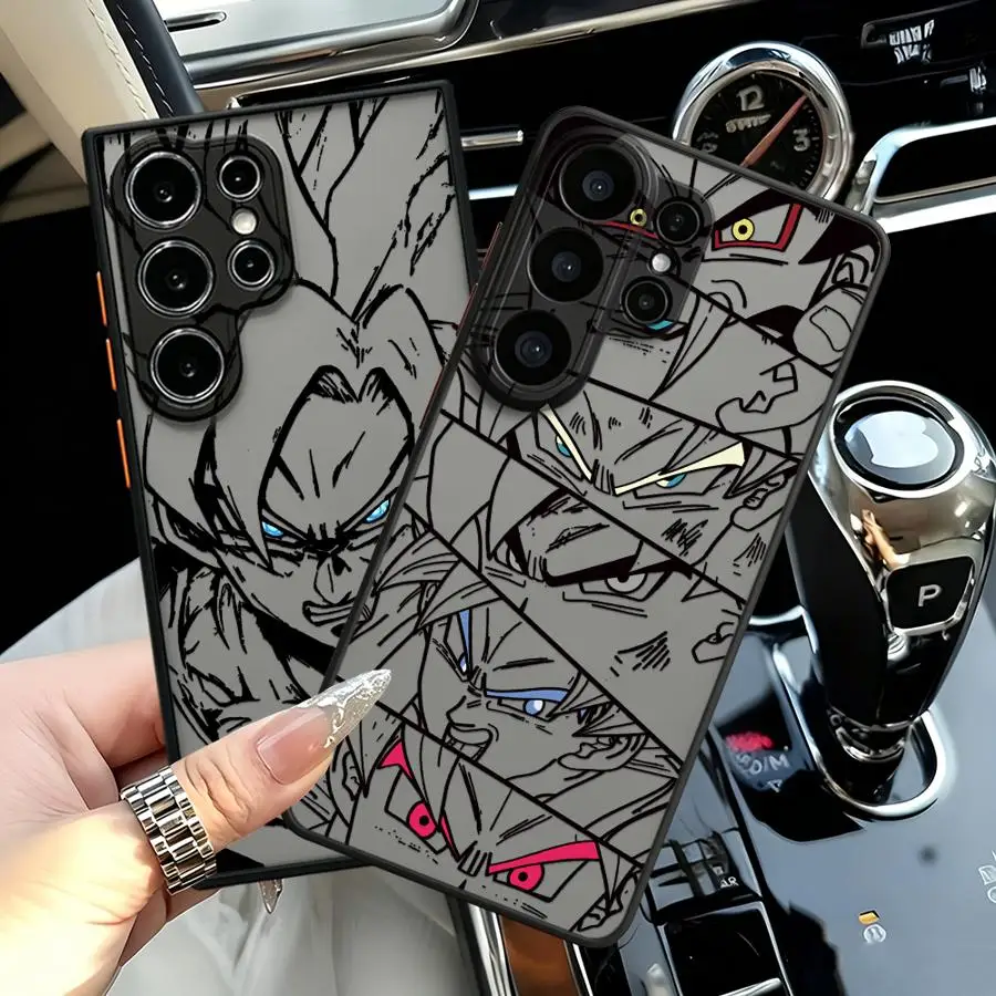 Funda Back Phone Cover Case for Samsung Galaxy S26 S22 S23 FE Note 20 Ultra 10+ S20 FE S21 S24 Plus S25 Ultra Black Goku Dragon