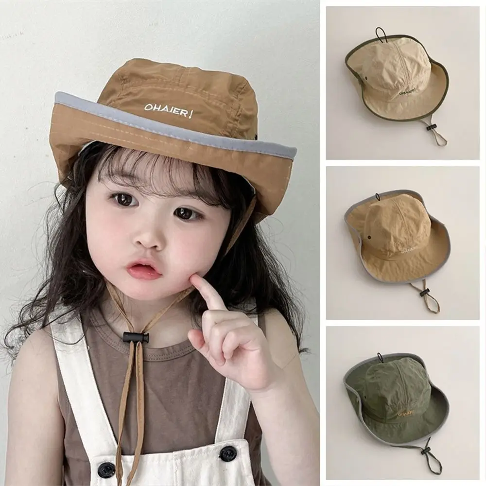 

Soft Summer Baby Bucket Hat Korean Letter Quick-dry Children Sunhat Outdoor UV Protection Fisherman Hat 2-8 Years