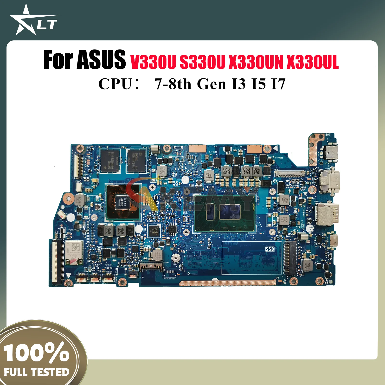 

X330UN Материнская плата для ноутбука ASUS VivoBook R330U X330UF K330U S330U I330U ADOL13U X330U V330U X330UL Материнская плата с процессором I3 I5 I7