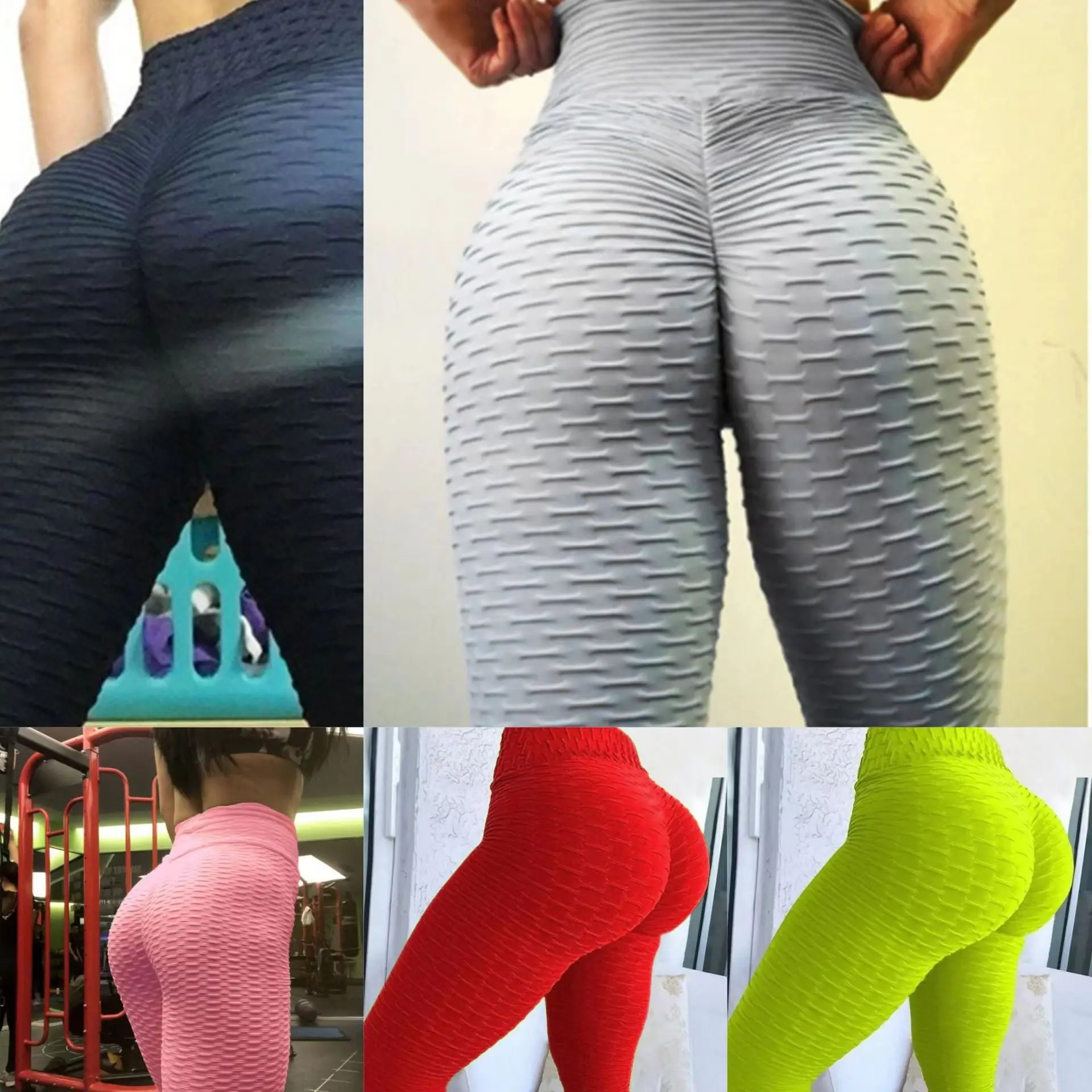 Colors New Fashion Jacquard High Waist Leggings Hot Sale Women Fitness Leggings PUSH UP Workout Booty Pants S-3XL