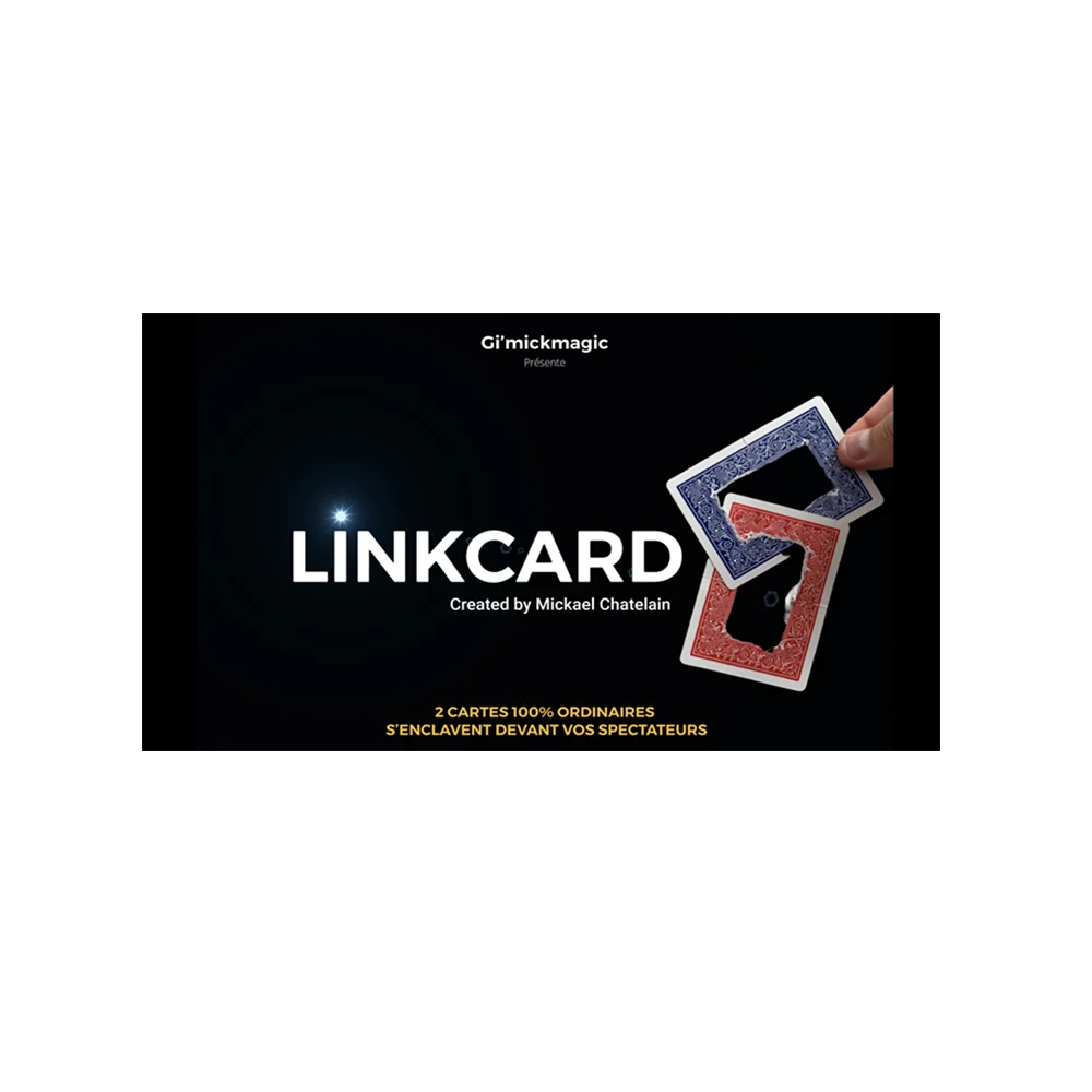 LinkCard (Gimmicks and Online Insruction) by Mickaël Chatelain Card Magic and Trick Decks Close Up Performer Beginner Magician