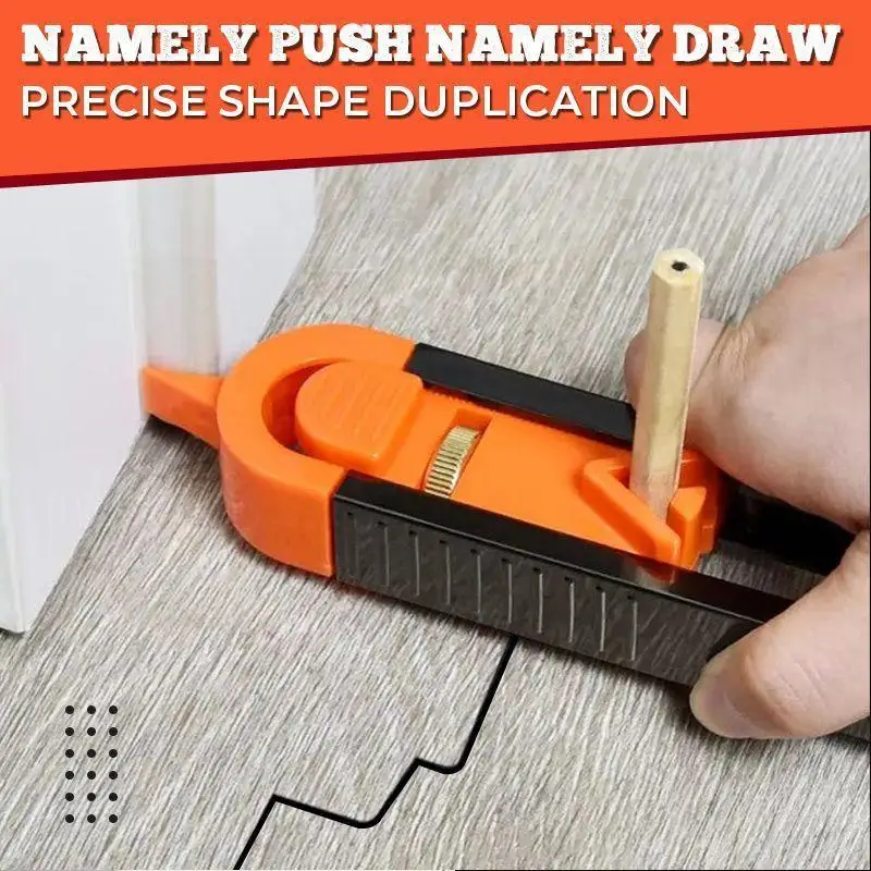 Profile Scribing Ruler Contour Gauge with Lock - Precise Scribe Tool Woodworking Edge Corner Measuring Profile Duplicator