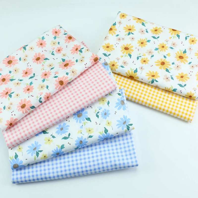 Tecido floral 100% algodão para costura DIY, patchwork, roupa de cama, quilting 50*160cm.