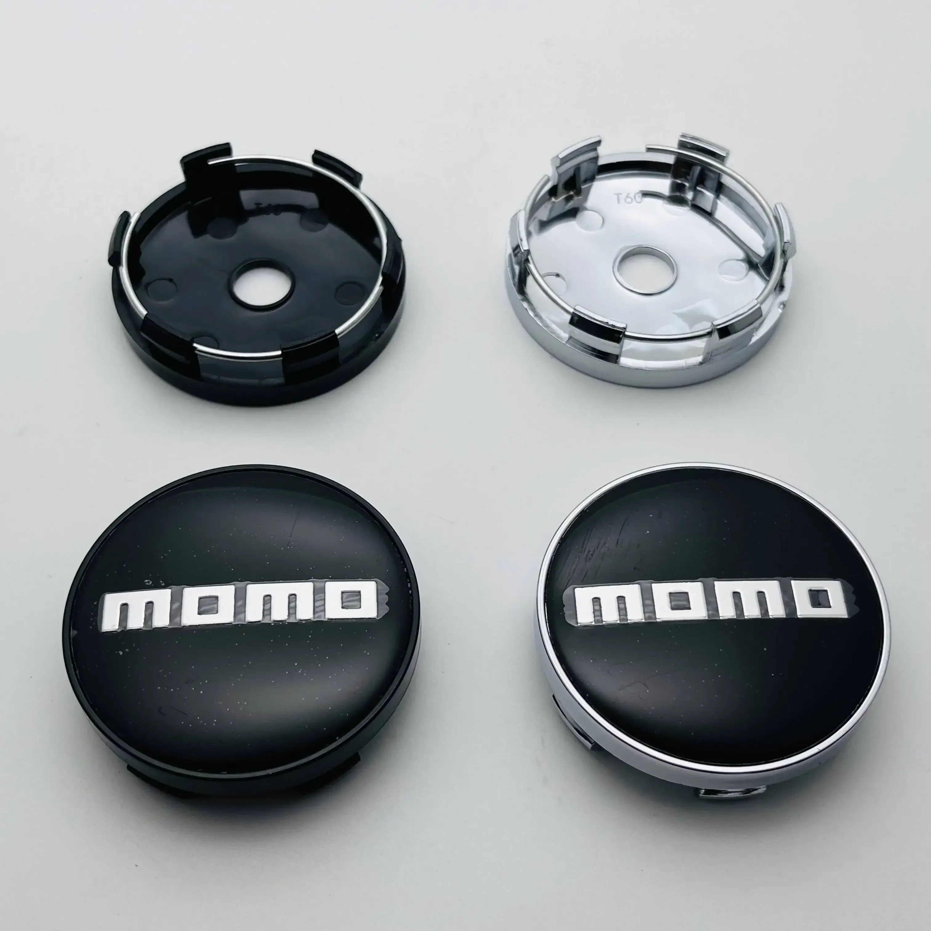 

4pcs 60mm Car Wheel Center Caps With MOMO Badge Logo Rim Hubcaps Cover MOMO Emblem Styling Accessories for VW BMW Subaru Honda