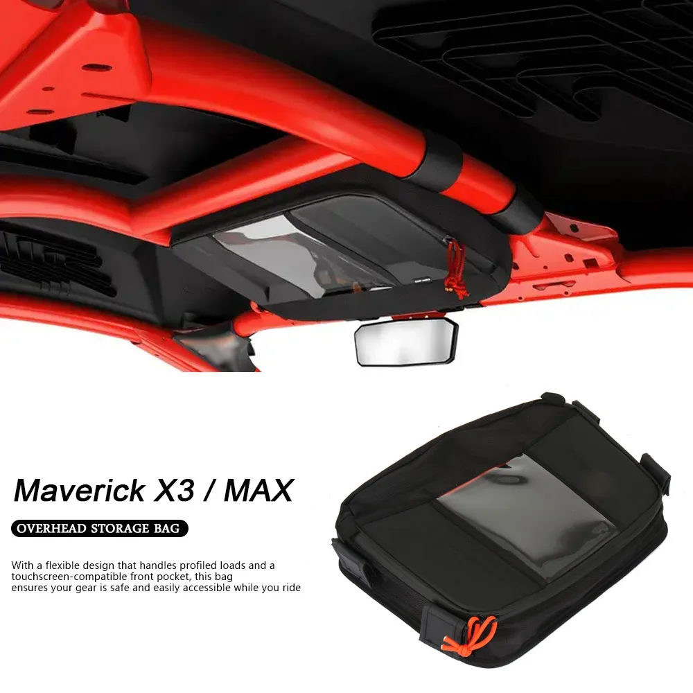 

For Can-Am Maverick X3 MAVERICK X3 MAX 2017- Overhead Storage Bag Center Roof Top Map Bag Tool Organizer Bag UTV Roof Bag