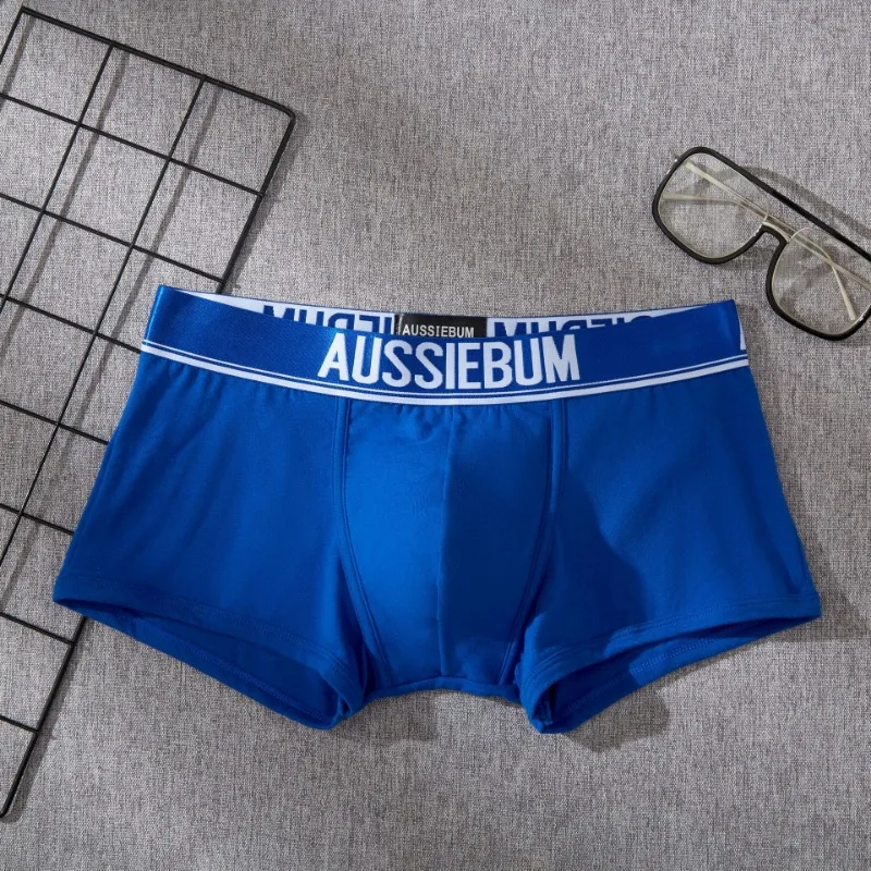 New aussiebum boxer underwear pure cotton low waist comfortable breathable sweat-absorbing boxer youth pants boxers