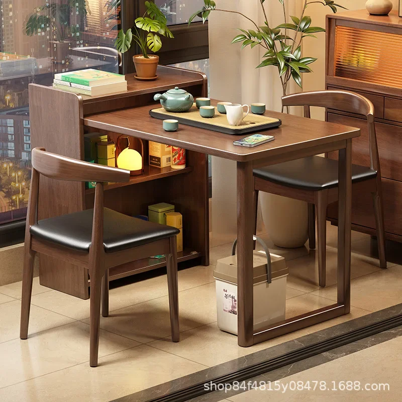 Solid wood coffee table movable  side  tea room living room  foldable  coffee  use