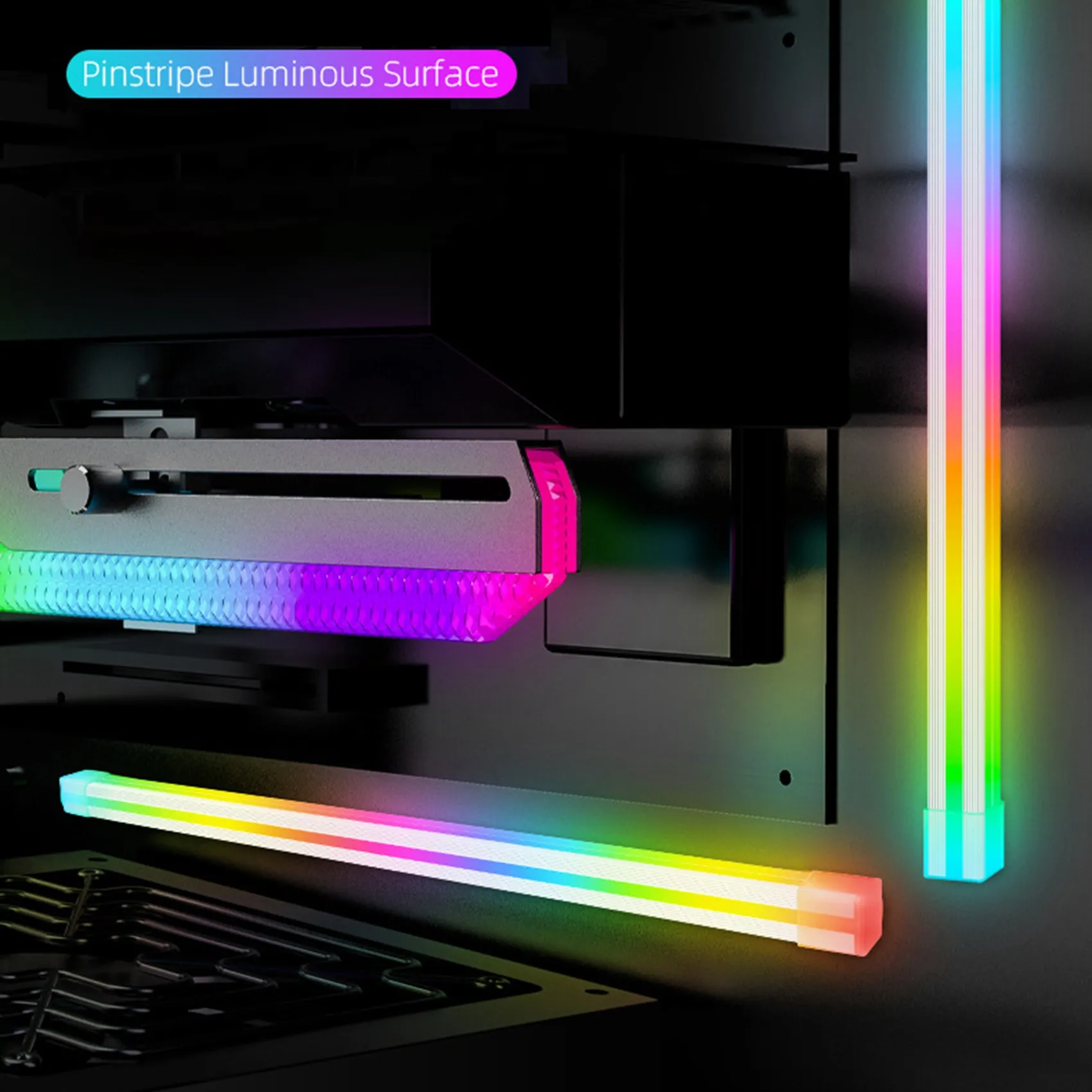 FZFZ スクエア ARGB ライトバーコンピュータケース装飾アンビエントライトマジックカラーライトバー LED 装飾ライトストリップ
