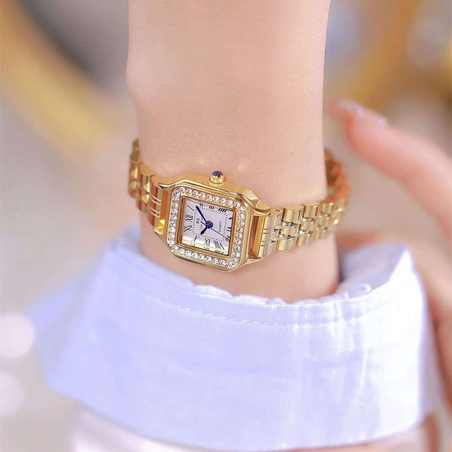 Women's Watch Luxury Brand INS Stainless Steel Business Cheetah Square Watches Waterproof Ladies Fashion Quartz Wristwatches