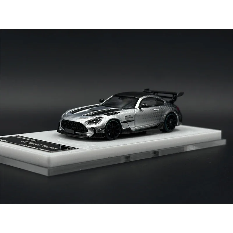 

TOP 1:64 AMGGT Black Series Starlight Silver Diecast Diorama Car Model Collection Miniature Toys