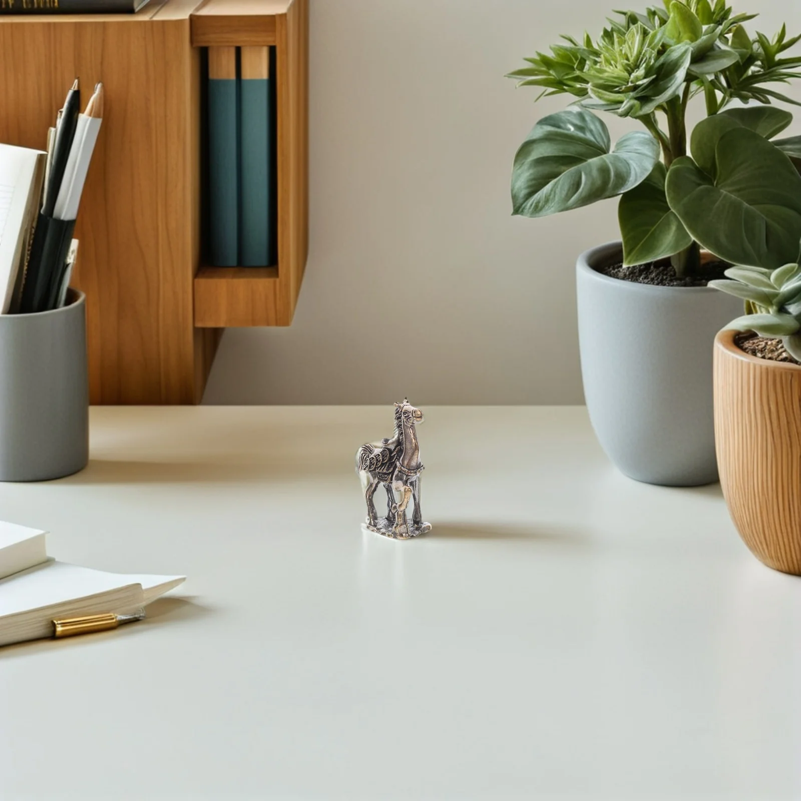 

Intricate Brass Horse Ornament 2026 Lunar New Year Feng Shui Prosperity Symbol Home Office Desk Decor Golden Horse Ornaments