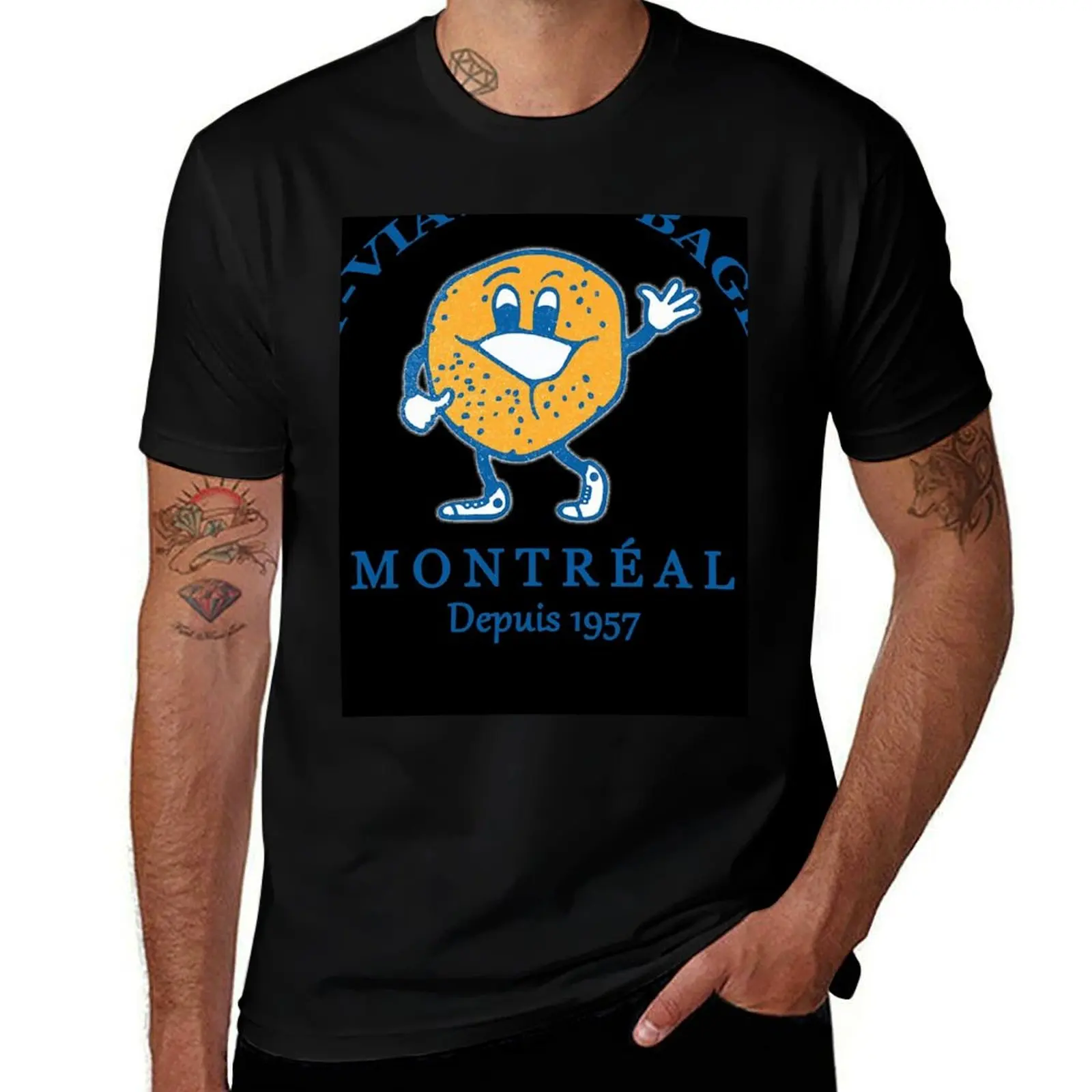 Bagels Are booming ST Viateur Bagel Montreal Depuis 1957 Essential T-Shirt men t shirt cotton 100% T-Shirt