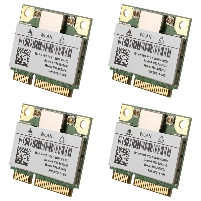 4pack X((RTL8822CE 1200Mbps 2.4G/5Ghz 802.11AC WiFi Card Network Mini PCIe Bluetooth 5.0 Support Laptop/PC 10/11)