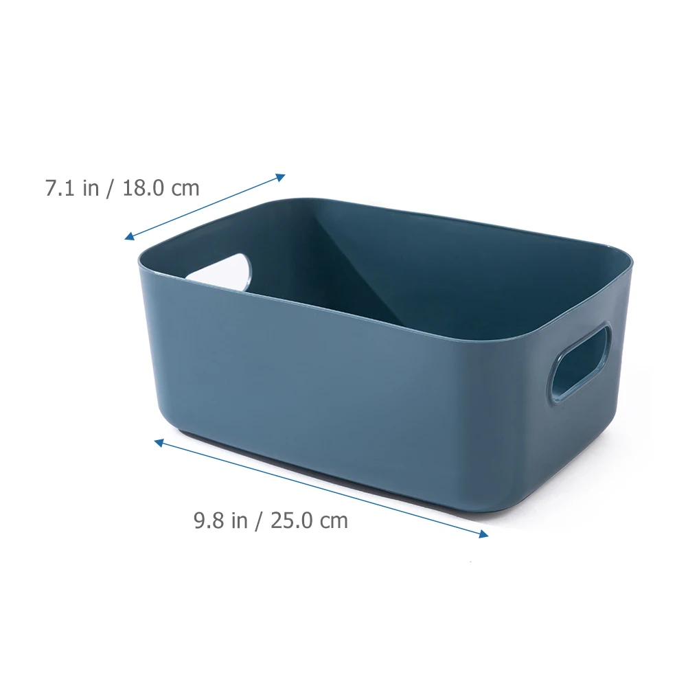 

Sturdy Plastic Storage Baskets Organizer Box with Cutout Handles Large Capacity Multipurpose Pantry Bathroom Kitchen