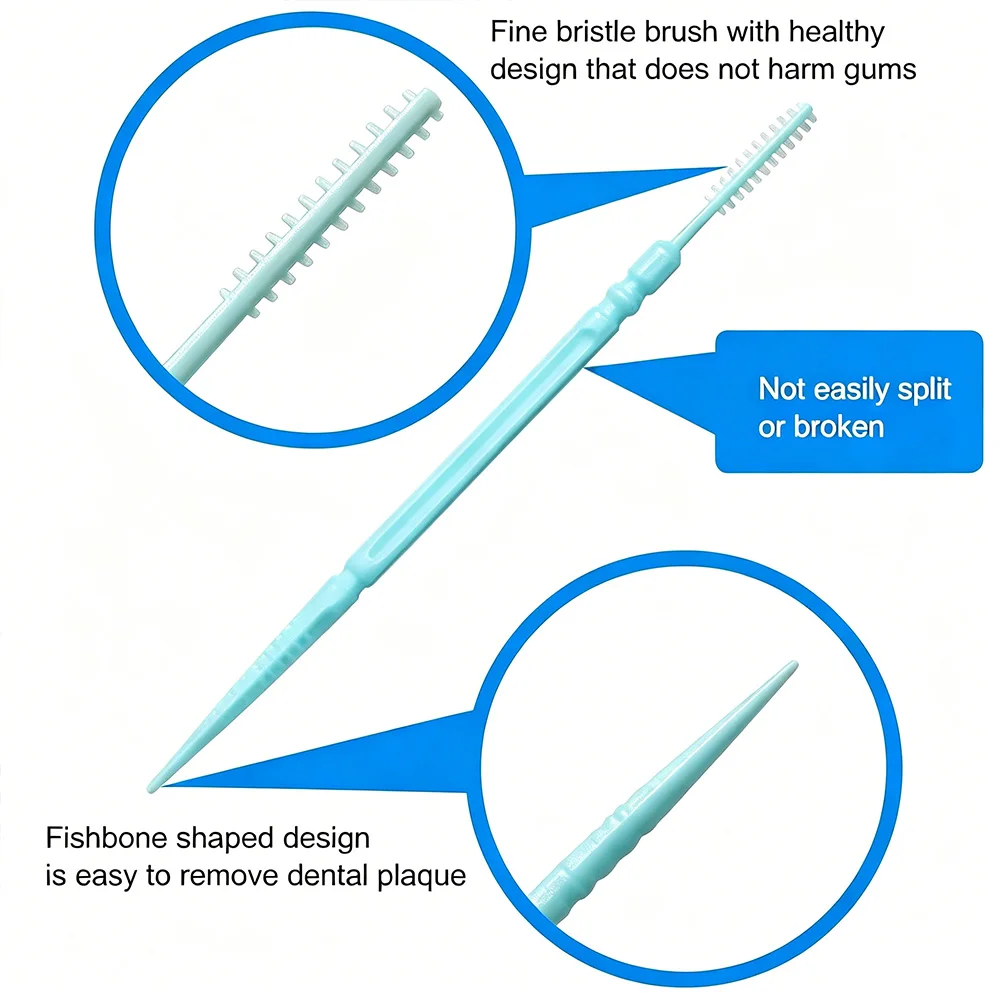1060/200 Count Bulk Double Head Interdental Brush Set, Cost-Effective Large Size Teeth Gap Cleaner for Whole Family Oral Care